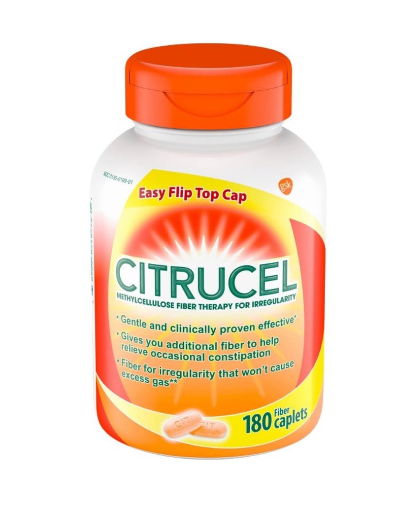 Citrucel Methylcellulose Fiber Therapy for Regularity Fiber Caplets 180Count Bottle